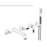 5-hole wall-mounted bathtub faucet with hand shower Rognes