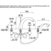 4-hole bathtub set with a hand shower Retinne