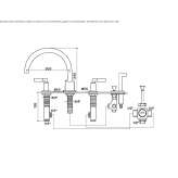 4-hole bathtub set with a hand shower Gora