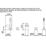 Bathtub faucet with waterfall, 4-hole, deck mounted Comabbio
