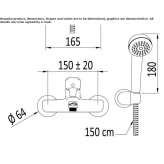 Single-lever bathtub set with a shower hand Lacanau