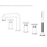 5-hole deck-mounted bathtub faucet with hand shower Rognes