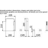 5-hole deck-mounted bathtub faucet with hand shower Dobre