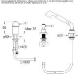 Set of a 3-hole bathtub with a shower head Tutak