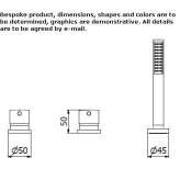 3-hole deck mounted bathtub faucet with hand shower Sidmouth