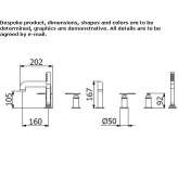 Countertop-mounted, 5-hole, concealed bathtub faucet with a shower head Rognes