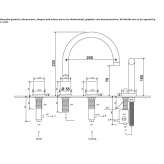 4-hole bathtub set with a hand shower Pettineo