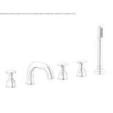 5-hole deck-mounted bathtub faucet with hand shower Misinto