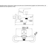 Single-lever wall-mounted bathtub faucet Lacanau