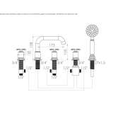 Set of a 5-hole bathtub with a shower head Zemmer