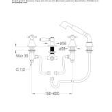 4-hole bathtub set with a hand shower Fratte