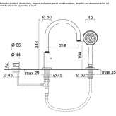 3-hole bathtub faucet for countertop installation with a switch Olawa