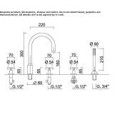 5-hole bathtub set with diverter and hand shower Lyford