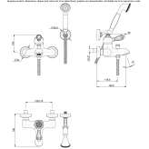 External bathtub faucet with hand shower Loche