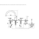 4-hole bathtub set with a hand shower Mantinos