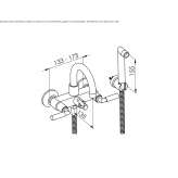 Set of 2-hole wall-mounted bathtub with a hand shower Gora