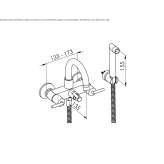 Two-hole bathtub tap with hand shower with individual rosettes Pniewy