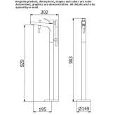 Bathtub faucet standing on the floor with a shower hand Wallaroo