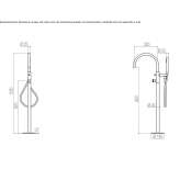 Freestanding 1-hole bathtub faucet with hand shower Ballobar