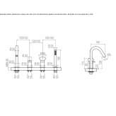 Steel bathtub faucet for countertop installation with a diverter and a shower hand Culhat