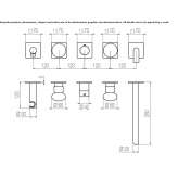 Set of wall-mounted thermostatic steel bathtub Culhat