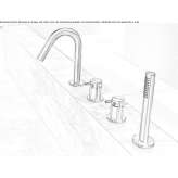 4-hole bathtub faucet for countertop installation with a shower hand Newick