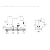 Deck mounted, 4-hole bathtub faucet with diverter Fourques