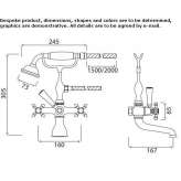 Two-hole freestanding bathtub faucet with a hand shower Fabrezan