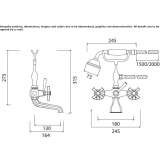 Free-standing bathtub faucet with individual rosettes Lenham