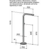 External column for a bathtub made of 316 stainless steel Bromham