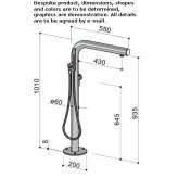 External column for a bathtub made of 316 stainless steel Bromham