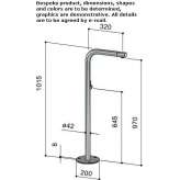 External column for a bathtub made of 316 stainless steel Bromham