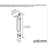 Free-standing bathtub faucet in chrome-plated brass with a flexible hose Ruma