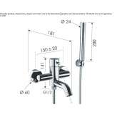 2-hole external brass bathtub faucet with diverter Chavao