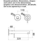 Wall-mounted stainless steel bathtub faucet with individual rosettes Belz