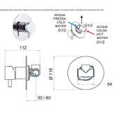 Concealed single-lever brass shower faucet with plate Chavao