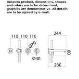 Stainless steel wall-mounted bathtub faucet with a hand shower Belz