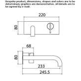 Stainless steel wall-mounted bathtub faucet with plate Jagual