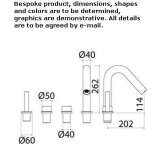 Countertop mounted 4-hole stainless steel bathtub faucet with hand shower Marquion