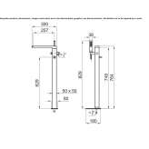 Bathtub faucet with diverter and shower hand Salmeron