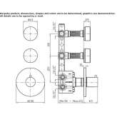 3 Hole Thermostatic Single Handle Shower Faucet with Calacatta Oro Marble Rosettes Hejnice