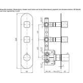 Thermostatic, 3-hole built-in shower tap Perkata