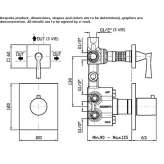 Concealed 2-hole shower tap with diverter Zamostea