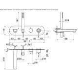 Single-lever shower mixer with hand shower and diverter Chichica