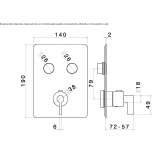 Thermostatic concealed shower faucet with a switch Wamboin