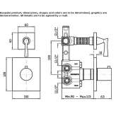 2-hole concealed shower faucet with diverter Zamostea