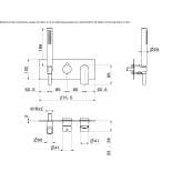 Concealed shower faucet with a hand shower and a diverter Chicama