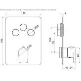 Thermostatic shower tap with plate Chicama