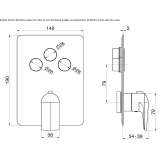 Thermostatic shower tap with plate Duhanas