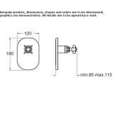 Single-lever shower faucet with plate Teresin